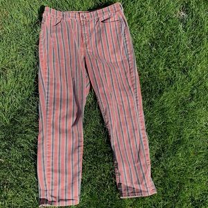 american eagle pinstripe mom jeans